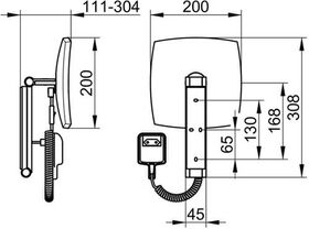 Keuco Kosmetikspiegel iLook_move 200x200mm bel Netzteil 12 V Alu-fin