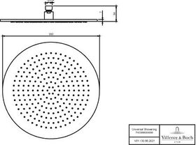 V&B Regenbrause UNIVERSAL SHOWERS 350x350x56mm, Deckenmontage, rund chrom