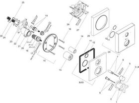 Thermostat AXOR CITTERIO UP m Ab-/Umstellv. und Kreuzgriff chrom