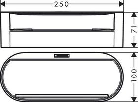 HG Ablagekorb WallStoris tief, 250x71mm mattweiß