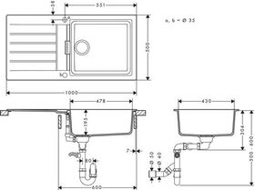 HG Spüle S520-F480 graphitschwarz