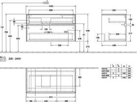 V&B Waschtischunterschrank COLLARO 100x54,8x50cm WT li m LED-B. Truffle gr