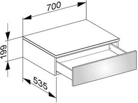 Keuco Sideboard EDITION 400 Hö 180mm 700x199x535mm weiß/weiß klar