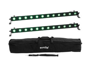 EUROLITE Set 2x LED BAR-12 QCL RGB+UV Leiste + Soft-Bag