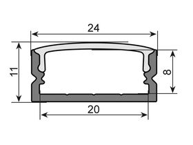 EUROLITE U-Profil 20mm für LED Strip silber 2m