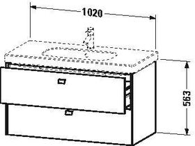 Duravit Waschtischunterbau BRIOSO Gri Frontfarbe 563x1020x469mm betongr ma