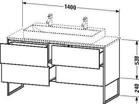 Duravit Waschtischunterbau XSQUARE 778x1400x548mm betongrau matt