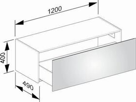 Keuco Sideboard X-LINE 1200x400x490mm vulkanit