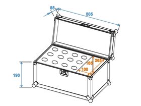 ROADINGER Mikrofon-Case Road 12 Mikrofone schwarz