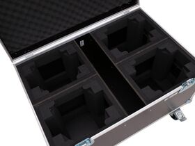 ROADINGER Flightcase 4x LED TMH-X4 mit Rollen