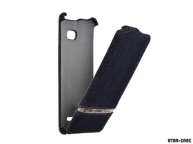 Star-Case® Flip ''Roma'' Jeans Denim für HTC Phone 8X