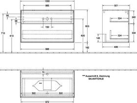 V&B Waschtischunterschrank FINION 1000x603x501mm AP Gl wh ma gls wh lacq.