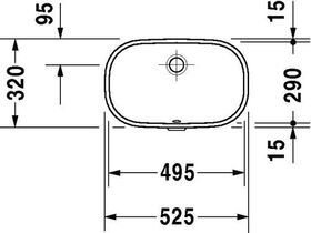 Duravit Einbauwaschtisch D-CODE m ÜL o HLB 495x290mm ohne Hahnloch weiß