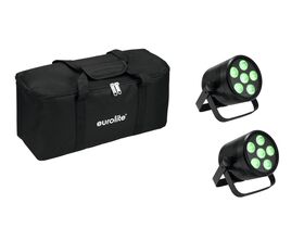 EUROLITE Set 2x AKKU PAR 6 QCL + Soft-Bag