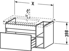 Duravit Waschtischunterbau DURASTYLE 448x730x398mm taupe/weiß matt