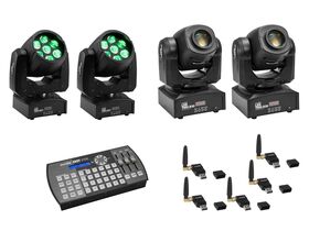 EUROLITE Set 2x LED TMH-W63 + 2x LED TMH-S30 + USB QuickDMX + Easy Show