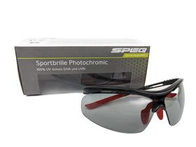 SPEQ Sportbrille Photochromic SP-1548C mit selbsttönendem Glas für Fahrrad- Motorradfahren, Skiesport (rot)