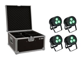 EUROLITE Set 4x LED IP PAR 3x8W QCL Spot + Case