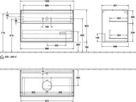 V&B Waschtischunterschrank FINION 1000x603x501mm AP Gl wh ma gls wh lacq.