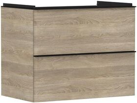 HG Waschtischunterschrank Xelu Q 780x605x475mm Ei natur Griff mattschwarz