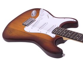 DIMAVERY ST-203 E-Gitarre LH, sunburst