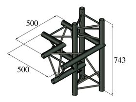 ALUTRUSS TRILOCK S-PAC-44 4-Weg-Stück \/ links