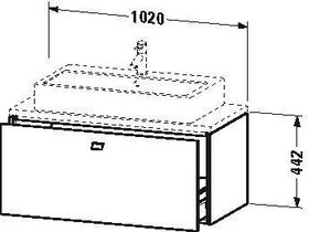 Duravit Konsolenunterschrank BRIOSO Griff chrom 442x1020x480mm graphit matt