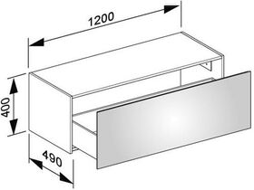 Keuco Sideboard X-LINE 1200x400x490mm trüffel