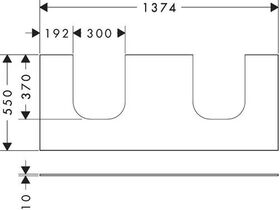 HG Konsole Xevolos E 1370x550mm, mit 2 Auschnitten mattweiß