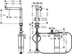 Filtersystem 240 Aqittura M91 1 jet, Starter Set stahl optic