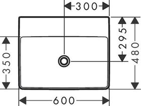 HG Waschtisch Xelu Q o Hahnloch ohne Überlauf 600x480mm weiß