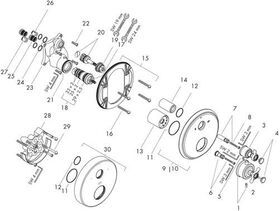 Thermostat AXOR MONTREUX UP mit Ab- und Umstellventil chrom