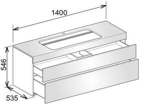 Keuco Waschtischunterbau EDITION 400 1400x546x535mm m HL-Boh we/we