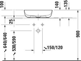 Duravit Aufsatzbecken LUV o ÜL HLB 500x350mm ohne Hahnloch weiß WG