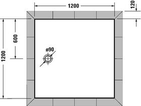 Duravit Quadrat-Duschwanne TEMPANO mit Antislip 1200x1200x45mm weiß