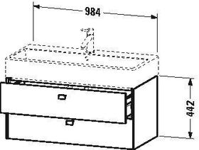 Duravit Waschtischunterbau BRIOSO Griffe chr 442x984x459mm lichtblau matt