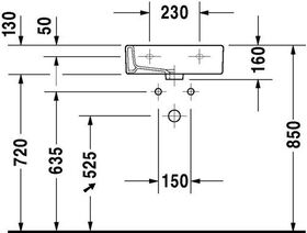 Duravit Handwaschbecken VERO m ÜL HLB 450x350mm 1 Hahnloch weiß