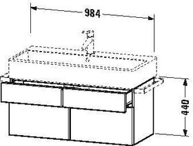 Duravit Waschtischunterbau VERO AIR 440x984x431mm weiß hochglanz