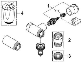 Grohe WAS Ventil 3/4Zoll Batt Anschluss rechts chr