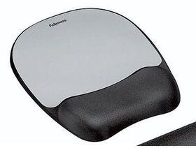 FELLOWES Memory Foam Mauspad mit Handgelenkauflage / Silberstreifen