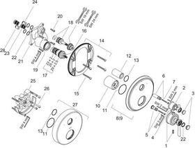 Thermostat AXOR MONTREUX UP m Ab u ÜL-Ventil u HGri bru nickel