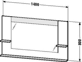 Duravit Spiegel VERO 142x1400x800mm Be schwarz hochglanz