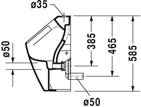 Duravit Urinal ME by Starck RIMLESS 0,5 l Zul v ob o Fliege HG weiß