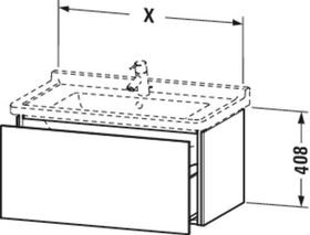 Duravit Waschtischunterbau L-CUBE 469x670x408mm betongrau matt