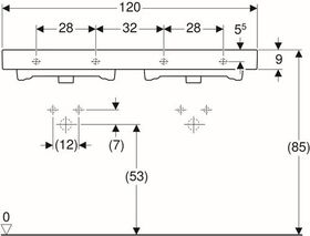 Geberit Doppelwaschtisch iCon 1200x485mm m Hahnloch mit Überlauf weiß