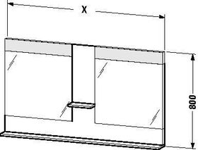 Duravit Spiegel VERO 142x1100x800mm, Beleuchtung graphit matt