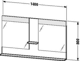 Duravit Spiegel VERO 142x1400x800mm Be fla grey seidenmatt