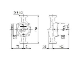 Grundf Zirkulationspumpe UPS Serie 100 230 V UPS 25-60 N, Rp 1Zoll, 180mm