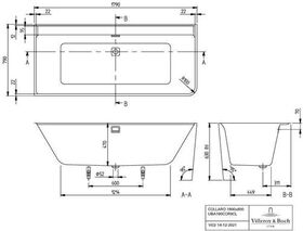 V&B Vorwandwanne COLLARO DUO 1790x790mm, Eckausführung li we