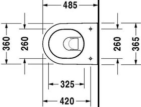 Duravit Wand-WC DARLING NEW COMPACT tief, 360x485mm HygieneGlaze weiß